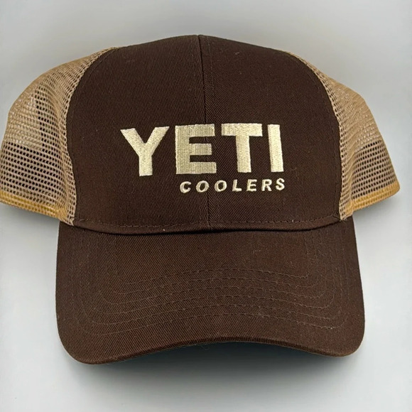 YETI COOLERS Men’s Accessories Ball Cap/Hat Mesh Adjustable Brown Color - Picture 1 of 16